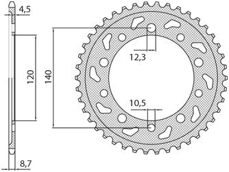 Zębatka tylna 4409 41 suzuki sv 1000 '03-'07, gsxr 1000 '01-'06 (jtr1800.41) (łańc. 530) (440941jt)