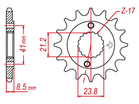 Zębatka przednia 2071 13 honda trx 400 ex '99-'04 xr 400 '96-'06 (jtf1322.13) (-2)