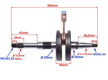 Wał korbowy do Honda Dio 50 AF27/28