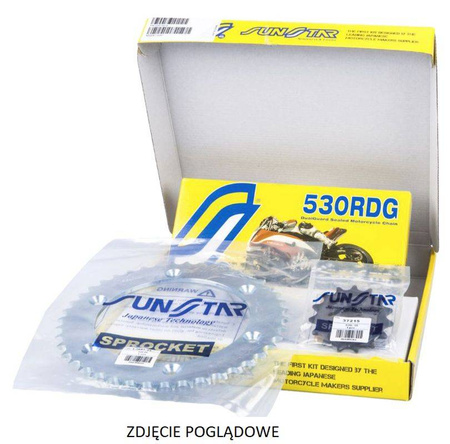 Zestaw napędowy suzuki gsf 1250/s bandit 07-12, gsx 1250fa 10-12 plus złoty (18/43/120) (do 1400cc) (sun51118/sun1-5500-43/ss530rtg1-120g)