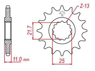 Zębatka przednia 580 16 yamaha fz6 '04-'09, yzf-r6 '99-'20 (jtf580.16)