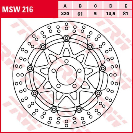 Tarcza hamulcowa przód kawasaki zx-7r/rr '96-'02, zxr 750 '91-'95, zx-9r '94-'04, zzr 1100 '93-'01, zx-12r '00-'03, zzr 1200 '02-'05, vn 150