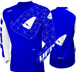 KOSZULKA TECNO JERSEY CROSS KOLOR NIEBIESKI BIAŁY ROZMIAR XXXL - KOLEKCJA 2024