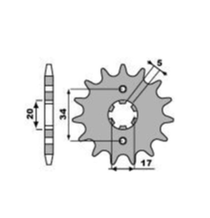 Zębatka przednia 2037 16 honda cbf 125 '09-'14, cbr 125 '04-'15 (+1)