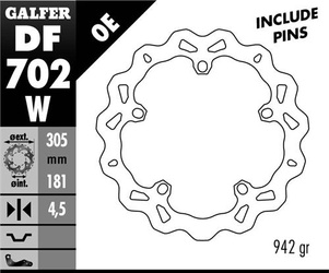 Tarcza hamulcowa przód bmw r 850/1100/1150/1200 (305x181x4,8) (ng1044) wave