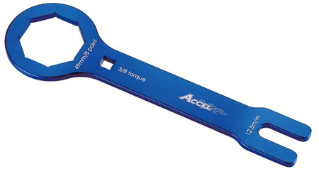 klucz do serwisu zawieszeń przednich kayaba (kyb) dwukomorowych olejowych oraz powietrznych 48u/48psf,psf2 air do rozkręcania górnej ośmiokątnej nakretki 49mmhonda, kawasaki, suzuki, yamaha, husqvarna kolor czarny (fcw02) (fcw-02)