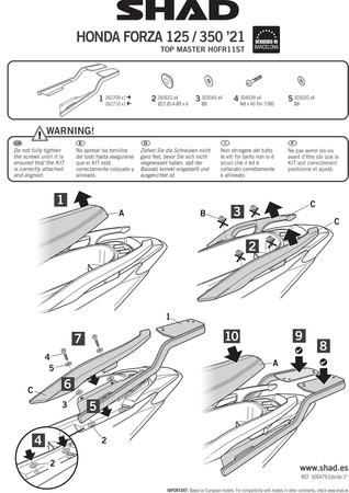 Stelaż kufra tylnego Shad do Honda Forza 750
