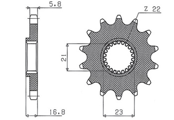 Zębatka przednia 443 16 yamaha xj 600 diversion '92-'03 (jtf582.16) (łańc. 520) (44316jt)