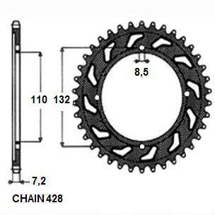 Zebatka napedzana stalowa sunstar sunr1-2481-49