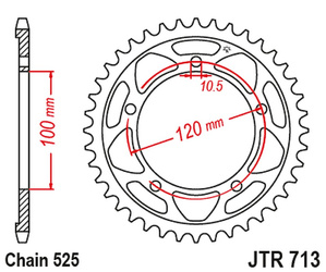 zębatka tylna 4447 40 aprilia rsv 1000 11-15 (444740jt) (łańc.525)