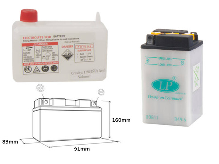 Landport akumulator b49-6 6v 8ah 91x83x161 obsługowy - elektrolit osobno (4) ue2019/1148