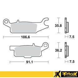 Klocki hamulcowe kh443 yamaha yfm 550 grizzly '11-14, yfm 700 grizzly '07-18 przód lewy