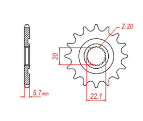 ZĘBATKA PRZEDNIA 2103 12 YAMAHA Y250 '01-'17, WR 250F '01-'17 (JTF1590.12) (ŁAŃC. 520) (JTF1590.12)