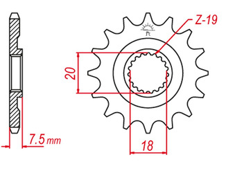 Zębatka przednia 340 14 honda cr 125 '87-'03 (jtf326.14)