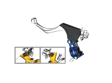 uchwyt dźwigni sprzęgła kompletny + hot start uniwersalny (kuty) kolor niebieski (3 pozycje dźwigni) (cl-02bl)