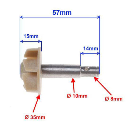 Wałek z kołem pompy cieczy AM6