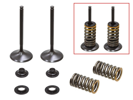 ZAWORY SSĄCE (KOMPLET 2 SZT. ZAWORÓW ZE SPRĘŻYNAMI I PODKŁADKAMI) YAMAHA Y450 '10-'13 STALOWE (MX-09541I) (35,98X5,42X83,68MM)