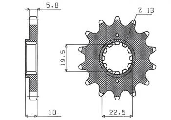 Zębatka przednia 435 13 suzuki rm 250 '87-'12 (jtf432.13) (łańc. 520) (43513jt)