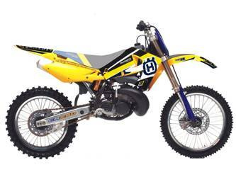 Komplet naklejek (oklein) husqvarna cr-wr '00-'05, te-tc 250/450/510 '02-'04 dream 4 kolor żółty/niebieski