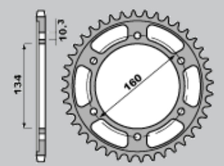 Zębatka tylna 4405 45 honda cbr 600 f '01-'06 (jtr1307.45)