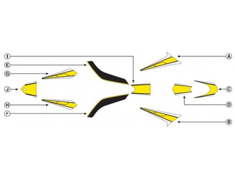 Zestaw Naklejek Puig Do Yamaha T-Max 530 12-14 (Żółte 8421)