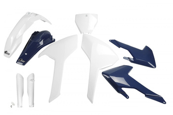 Komplet Plastików (Full Kit) Z Osłonami Teleskopów (Amortyzatorów) Husqvarna Tc/Fc 125/250/300/350/450 '16-'18 (Z Wyjątkiem Tc 250 '16) Kolor Oem '16 (Biały/Niebieski) (Hu616e999)