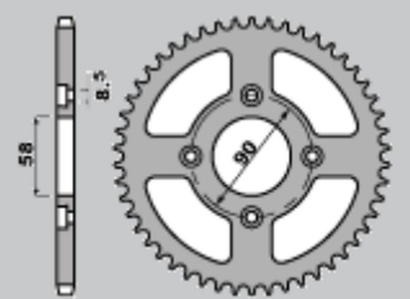 zębatka tylna 4462 36 honda c125 super cub '18-21' (446236jt) (łańc 420)