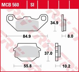 Klocki hamulcowe kh sinter offroad kawasaki kfx 250 '87-'04, kef 300 lakota '95-'03, suzuki lt-r 250 '87-'90, lt-r 500 '87-'95 przód yamaha