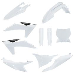 KOMPLET PLASTIKÓW (FULL KIT) KTM SX/SX-F/XC/XC-F '23-'24 W ZESTAWIE TABLICA PRZEDNIA (8672000002) I OSŁONY AMORTYZATORÓW (8352500001) KOLOR BIAŁY