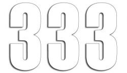 Numery startowe 13cm x 7cm proste, kolor biały nr3 (3szt.)