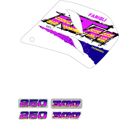 Komplet naklejek (oklein) ktm 250/360 '93-'97, replica team ktm enduro '94 kolor różowy/niebieski