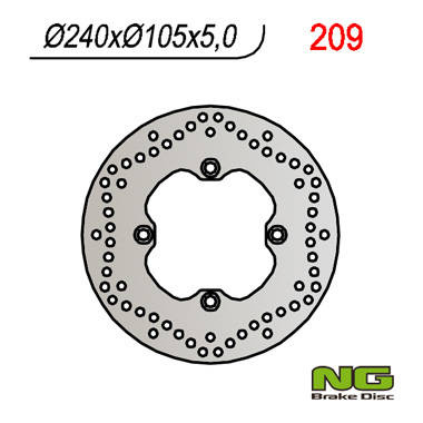 Tarcza hamulcowa tył honda xl 600/650/700v transalp 91-'99, cb 500 93-03, cb750 92-95 (240x105x5) (4x10,5mm)