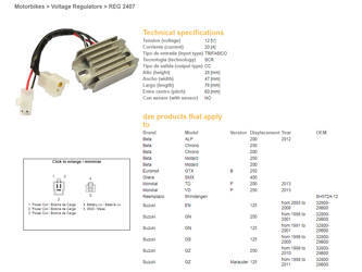 Dze regulator napięcia suzuki gn125 91-97, gz250 99-10, arctic cat 250/300 98-02 (esr142) (32800-29b00)