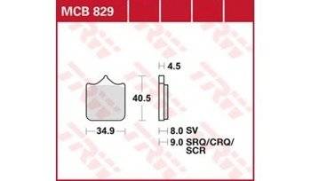 KLOCKI HAMULCOWE MOTOCYKLOWE TRW MCB829SV