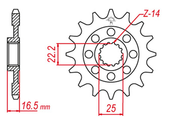 Zębatka przednia 2114 15 ducati 749/848/998/999/1000/1098/1099/1100/1098/1200 (jtf741.15)