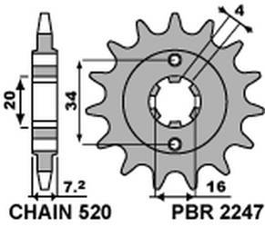 Zębatka przednia 2247 13 18nc ktm 125 duke 11-16 (-1) (łańc. 520) (jtf1903.13)