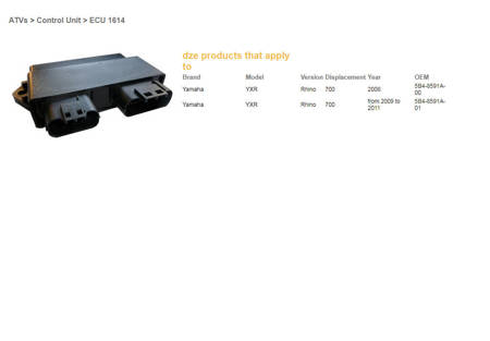 Dze moduł / sterownik silnika ecu yamaha yxr 700 rhino '08-'11 (oem 5b4-8591a-00, 5b4-8591a-01)