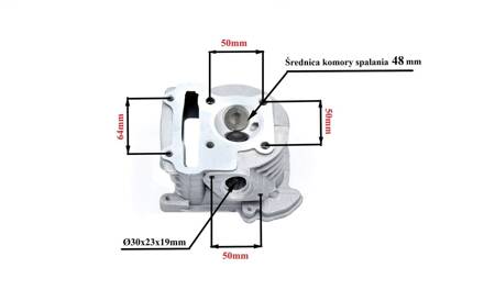 Głowica kompletna do cylindra gy6 4t 50ccm 48mm standardowe zawory power force