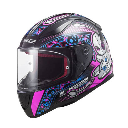 Kask LS2 integralny dziecięcy FF353J Rapid Mini Voodoo Black Fluo Pink 