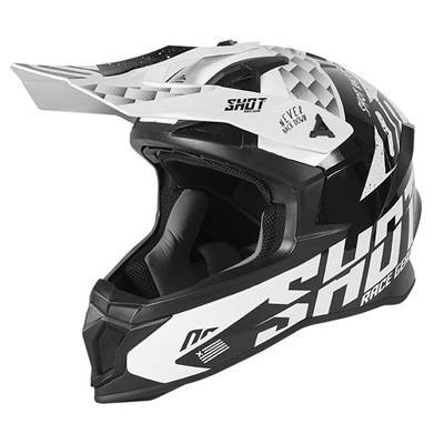 Kask enduro Shot Lite Rush czarny/biały połysk