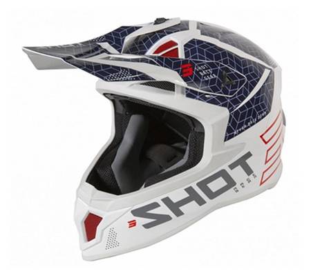 Kask enduro cross Shot Lite Core niebieski/czerwony połysk