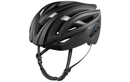 Kask rowerowy r2 road z wbudowanym interkomem bluetooth 4.1 do 900m oraz tylną lampką led rozmiar m ( 55-58 cm ) kolor czarny (el)