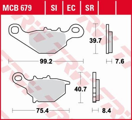 Klocki hamulcowe kh230 sinter offroad kawasaki klx 125 '03-'06, kmx 125 '99-'03, suzuki tr 50 '97-'00, ug 110 '98-'02, an 125 '95-'00, dr-z 