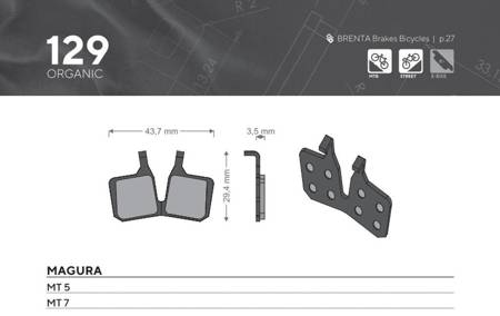 Klocki hamulcowe rowerowe organic mtb / szosa półmetaliczne