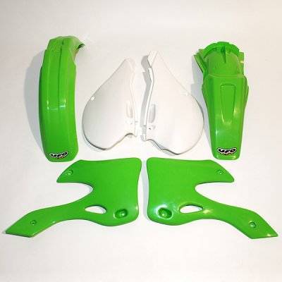 Komplet plastików kawasaki kx 125/250 '00-'02 kolor oem (zielony/biały) (ka200e999)