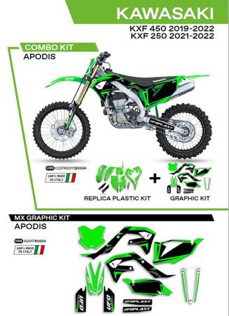 Komplet plastików plukomplet naklejek (oklein) kawasaki kxf 250 '21-'22