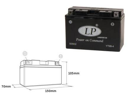 Landport akumulator yt9b-4 12v 8ah 150x69x105 bezobsługowy - zalany (6)