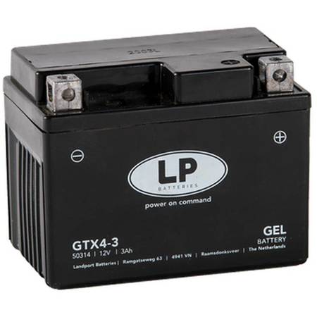 Landport akumulator żelowy gtx4-3 (g12-4) 12v 4ah 114x71x86 bezobsługowy - zalany (10) = g12-4 l