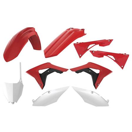 Polisport komplet plastików honda crf 250r '18-'21; crf 450r '17-'20 kolor czerwono biały oem