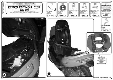 Stelaż Kufra Centralnego Kymco Xciting R 300/500i (09-14) ( Bez Płyty )